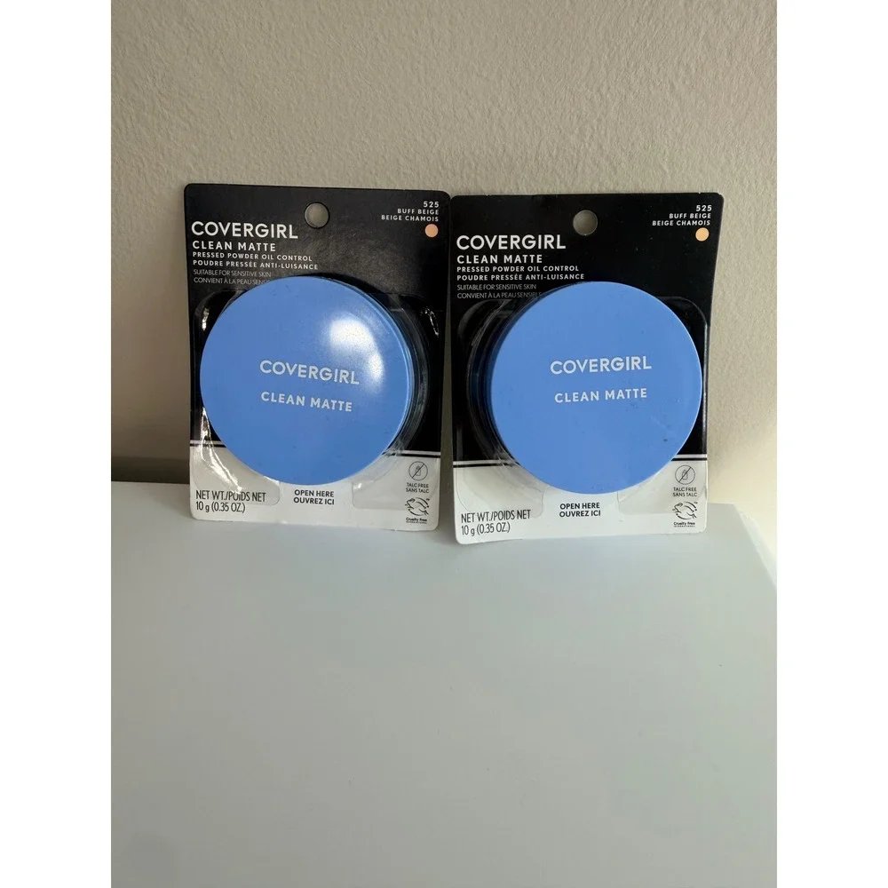 Covergirl Clean Matte Pressed Powder 525 Buff Beige 2pk Oil Control NWT